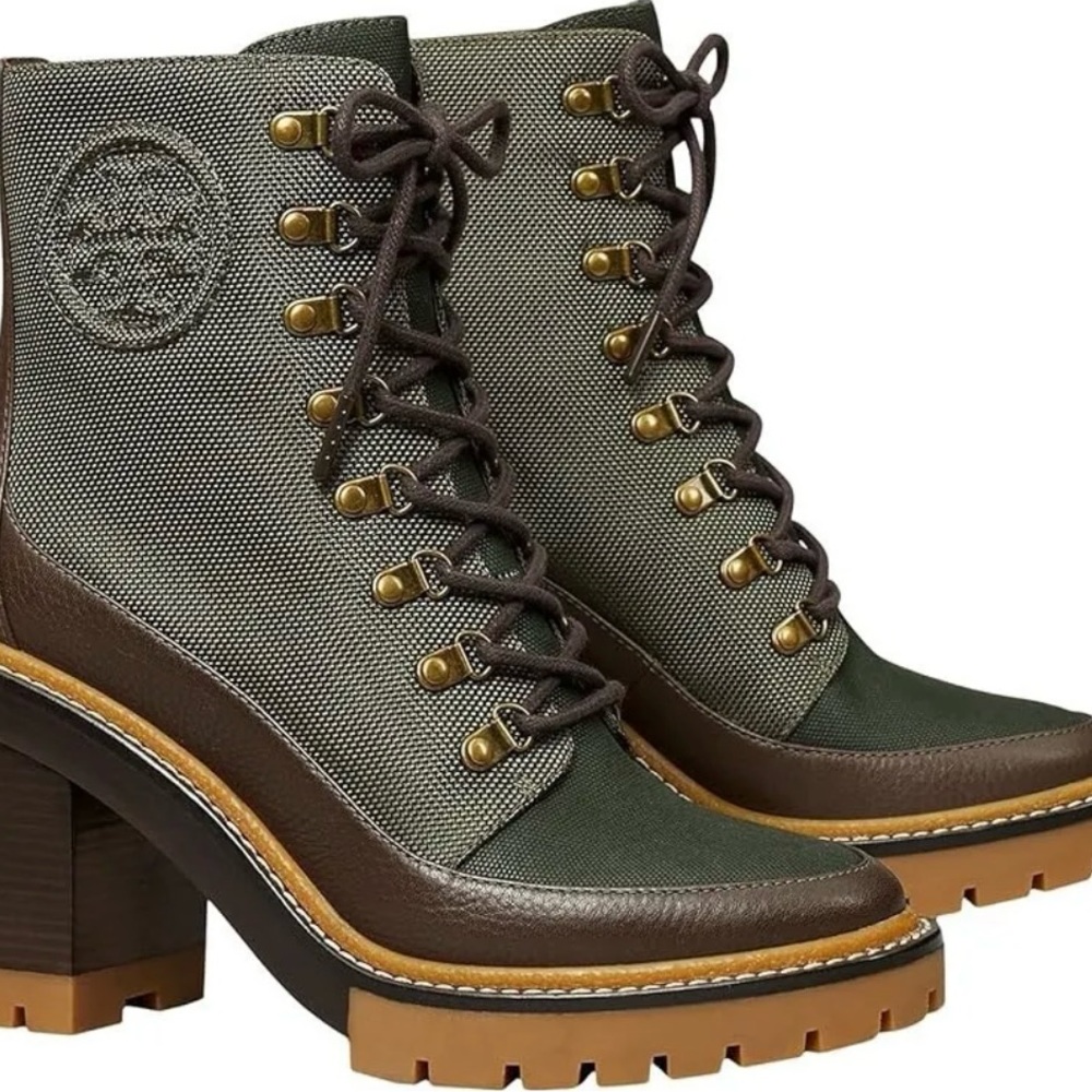 EUC Tory Burch Miller Lug Sole Boots Olive /Militare/Brown Size 6.5  - $458